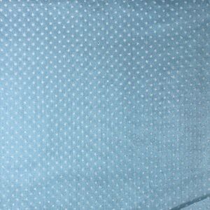 Vintage Tiffany blue‎ flocked Polka Dot fabric slightly sheer. Box T